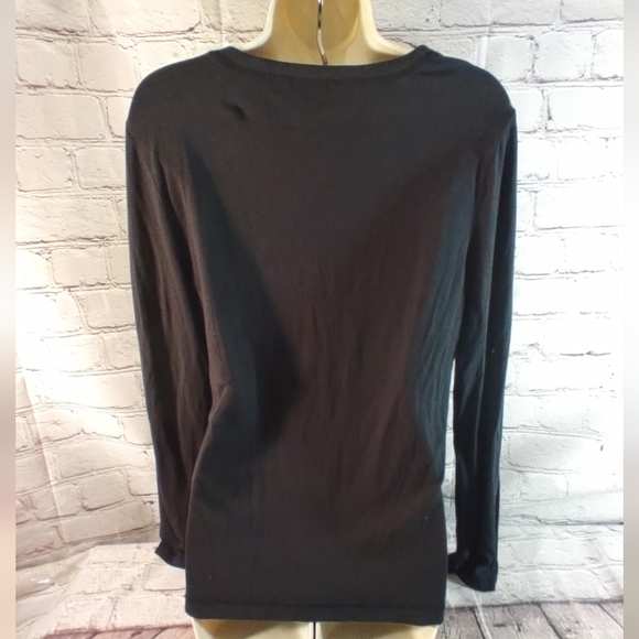 Chicos Black Scoop Modal Silk Long Sleeve Med - Picture 2 of 13